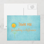 Bedankt voor het maken van een verschil Quote Kaar Briefkaart (Voorkant / Achterkant)