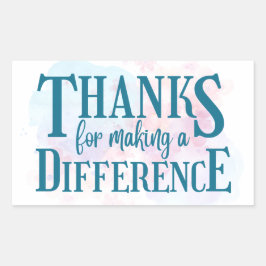 Bedankt voor het maken van een verschil rechthoekige sticker