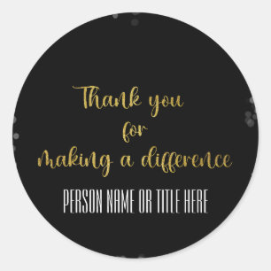 Bedankt voor het maken van een verschil ronde sticker