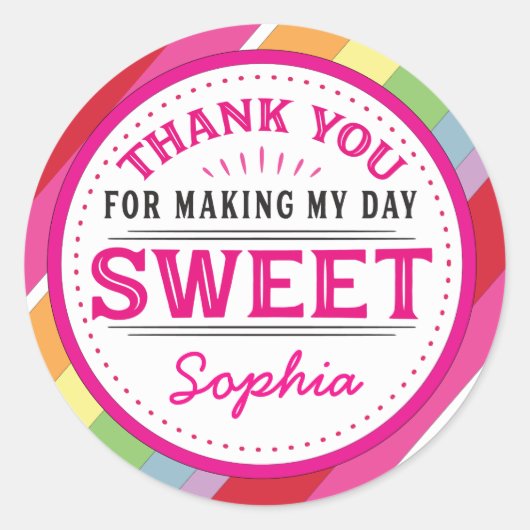 Bedankt voor het maken van mijn dag Sweet Label (Voorkant)