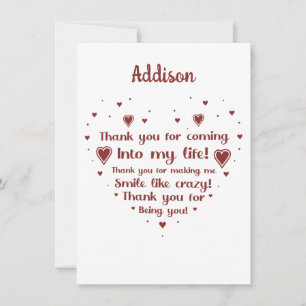 Bedankt voor het maken van mijn glimlach-kaart kaart