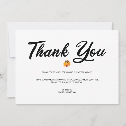 Bedankt voor het maken van onze huwelijkstaart | H (Achterkant)