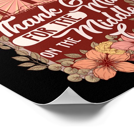 Bedankt voor het Man op het middelste kruis Poster (Hoek)