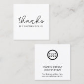 Bedankt voor het minimalistische moderne plein Vis Vierkante Visitekaartje (Voorkant / Achterkant)