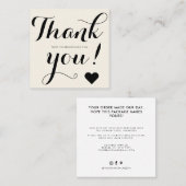 Bedankt voor het moderne ivoorzwart vierkante visitekaartje (Voorkant / Achterkant)