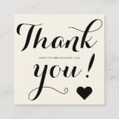 Bedankt voor het moderne ivoorzwart vierkante visitekaartje (Voorkant)