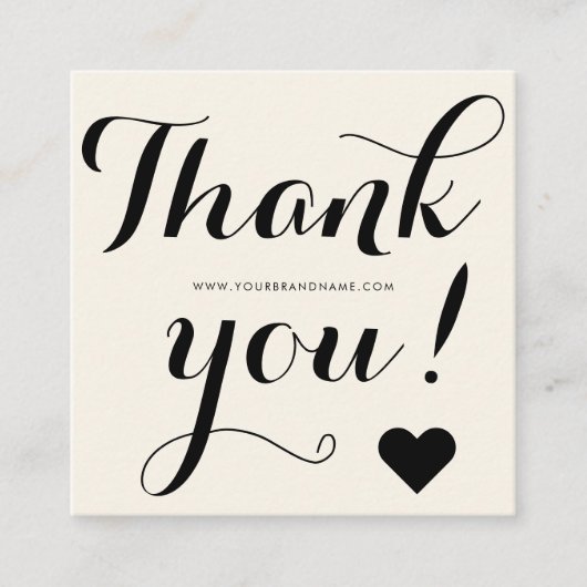 Bedankt voor het moderne ivoorzwart vierkante visitekaartje (Voorkant)