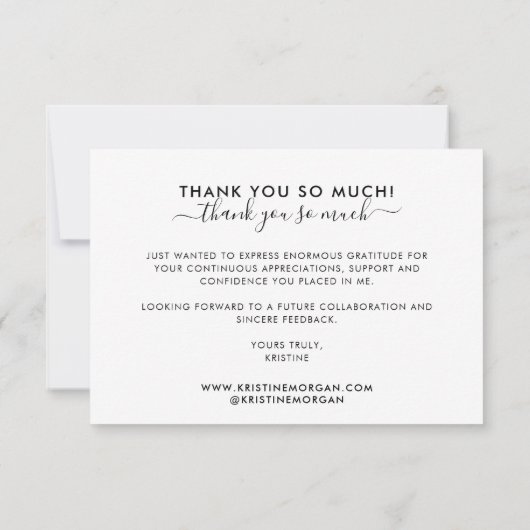 Bedankt voor het monogramscript zwart goud (Achterkant)