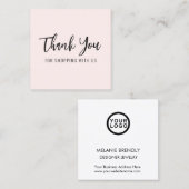 Bedankt voor het mooie roze vierkante Visitekaartj Vierkante Visitekaartje (Voorkant / Achterkant)