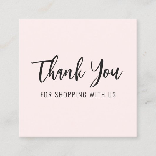 Bedankt voor het mooie roze vierkante Visitekaartj Vierkante Visitekaartje (Voorkant)
