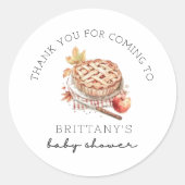 Bedankt voor het najaars Baby shower Ronde Sticker (Voorkant)