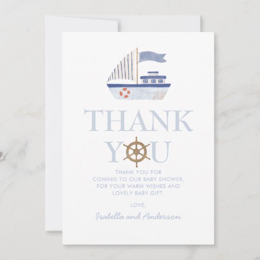Bedankt voor het Nautical Baby shower. (Voorkant)
