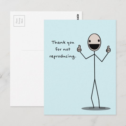 Bedankt voor het niet reproduceren briefkaart (Voorkant / Achterkant)