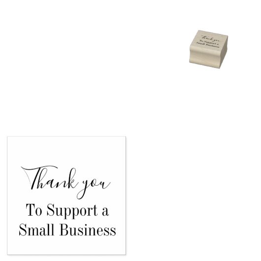 Bedankt voor het ondersteunen van een klein bedrij rubberstempel (Gestempeld)
