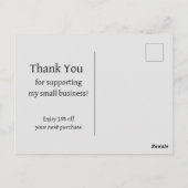 Bedankt voor het ondersteunen van mijn bedrijf Ros Briefkaart (Achterkant)