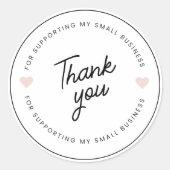 "Bedankt voor het ondersteunen van mijn kleine ond Ronde Sticker (Voorkant)