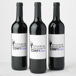 Bedankt voor het onderwijzen van ConfiDance! Wijn Etiket