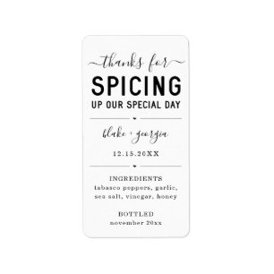 Bedankt voor het ophalen van ons speciale saus-eti etiket