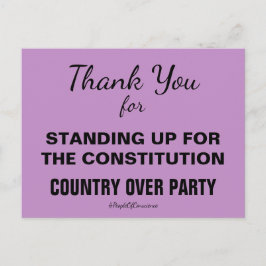 Bedankt voor het opkomen voor de grondwet briefkaart
