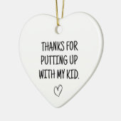 Bedankt voor het opnemen met mijn Kind babysitter Keramisch Ornament (Links)