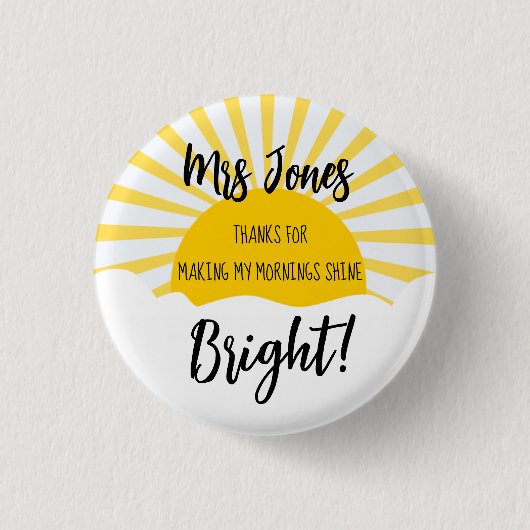 Bedankt voor het Opvrolijken van mijn Ochtend Knop Ronde Button 3,2 Cm (Voorkant)