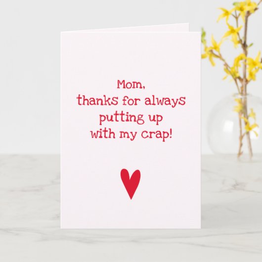 Bedankt voor het opzetten - Funny Moederdag Quote Kaart (Gele Bloem)