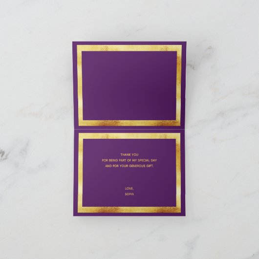 Bedankt voor het paarse goudfeest. (Binnen)