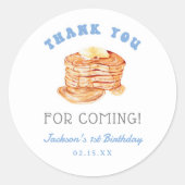 Bedankt voor het pannenkoekenontbijt van de jongen ronde sticker (Voorkant)