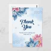 Bedankt voor het plaatsen van de bestelling briefkaart (Voorkant / Achterkant)