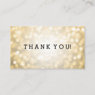 Bedankt voor het plaatsen van gouden glitterlampen informatiekaartje