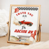 Bedankt voor het racen met een rode raceauto Verja Poster