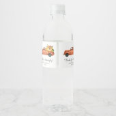 Bedankt voor het rijden door herfsttruck gunst waterfles etiket (Achterkant)