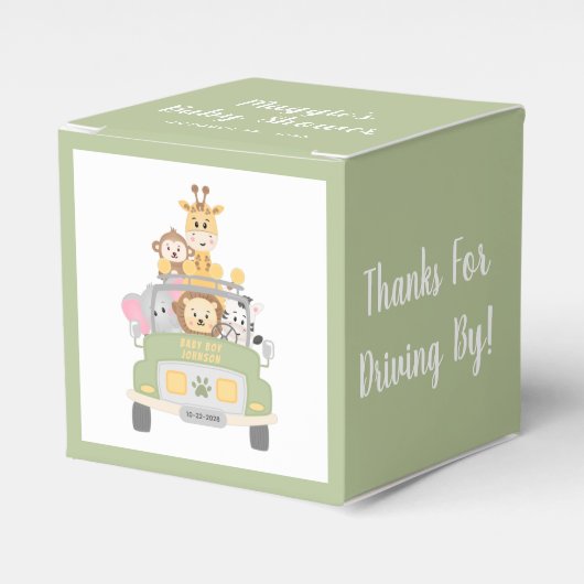 Bedankt voor het rijden met een Baby shower Bedankdoosjes (Voorkant Zijde)