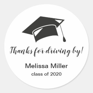 bedankt voor het rijden per afstuderen klasse 2020 ronde sticker