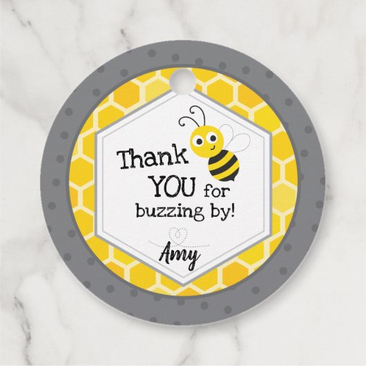 Bedankt voor het rondzoemen - Bumble Bee Bedankjes Labels (Achterkant)