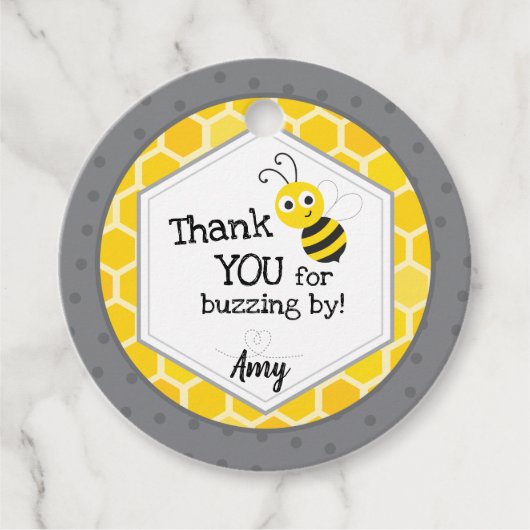 Bedankt voor het rondzoemen - Bumble Bee Bedankjes Labels (Voorkant)