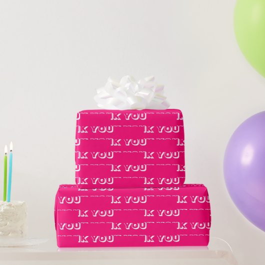 Bedankt voor het roze fuchsia white patroon modern cadeaupapier (Feestgeschenken)