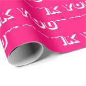 Bedankt voor het roze fuchsia white patroon modern cadeaupapier (Rol Hoek)