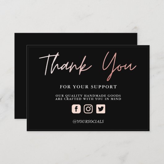 Bedankt voor het roze Glitter Custom Media Insert (Voorkant / Achterkant)