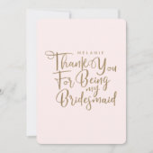 Bedankt voor het roze zijn van mijn Bridesmaid Typ (Voorkant)