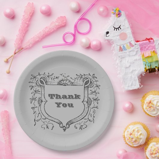 Bedankt voor het schild. papieren bordje (Feest)