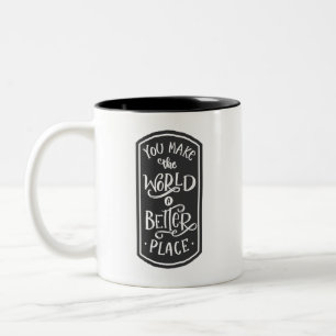 Bedankt voor het schrijven van het cadeaukaartje tweekleurige koffiemok