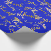 Bedankt voor het script Mermaid Gold Favor Blue Cadeaupapier (Hoek)