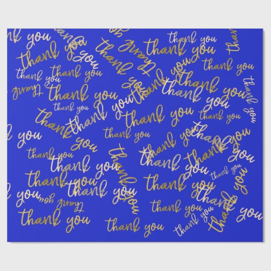 Bedankt voor het script Mermaid Gold Favor Blue Cadeaupapier (Vlak)