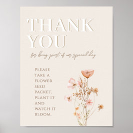 Bedankt voor het tekenen van Wildflower Baby showe Poster