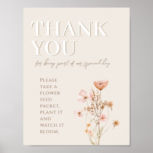 Bedankt voor het tekenen van Wildflower Baby showe Poster (Voorkant)