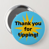 Bedankt voor het tippen! Starburst Ronde Button 4,0 Cm (Voorkant /achterkant)