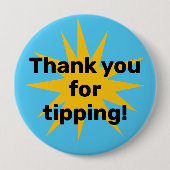 Bedankt voor het tippen! Starburst Ronde Button 4,0 Cm (Voorkant)