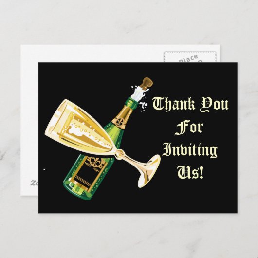 Bedankt voor het uitnodigen van ons briefkaart (Voorkant / Achterkant)