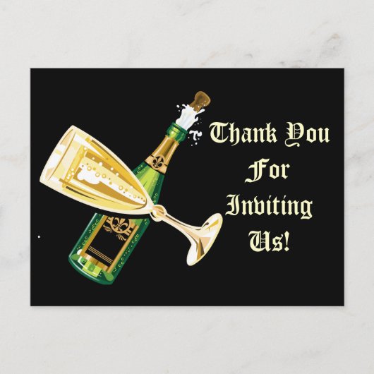 Bedankt voor het uitnodigen van ons briefkaart (Voorkant)